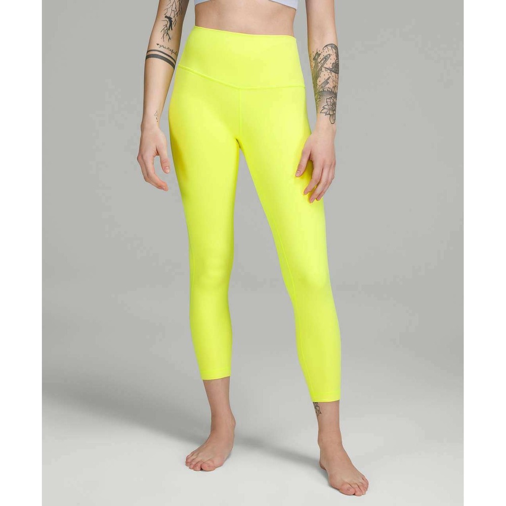 Lululemon Align High-Rise Pant 25 Electric Lemon Yellow Nulu Yoga Leggings Sz 4